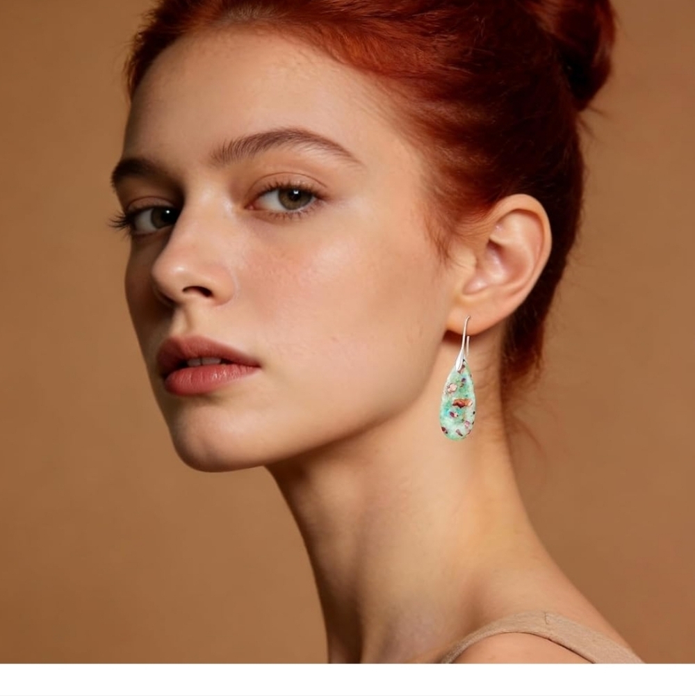 Elegant Floral Drop Earrings - Picture 8 of 8